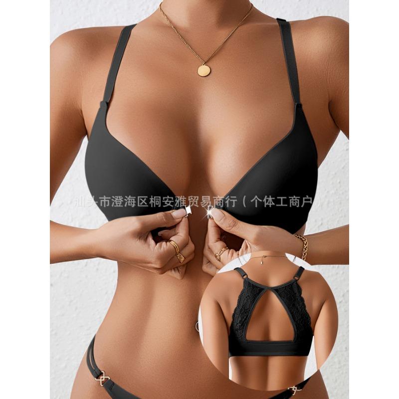 Women Sexy Comfortable Gathered Beautiful Back No Buckle Push Up Bra
