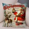 Merry Christmas Santa Claus Cushion Cover Decor Cute Cartoon Pillow Case Plush Pillowcase for Children Room Sofa 45x45cm