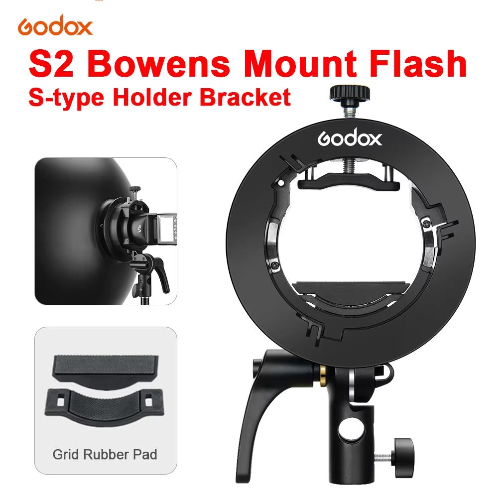Godox S2 S Bowens Mount Flash S-type Holder Bracket for Godox V1 V860II AD200 AD400PRO TT685 Speedlite Flash Snoot Softbox