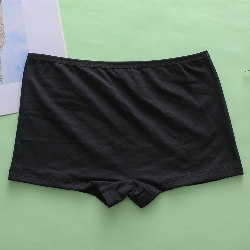 

Трусы-боксеры из чистого хлопка однотонные с завышенной талией для девочек больших размеров с ластовицей из чистого хлопка XL (100-120 jin) чёрный