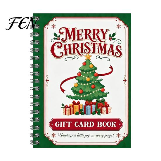 Álbum de Tarjetas Decorativo para Fiestas, Portatarjetas Regalo Feliz Navidad, Folleto Portador Único Espiralado DIY, Regalos de Navidad para Familia, Amigos, Celebraciones