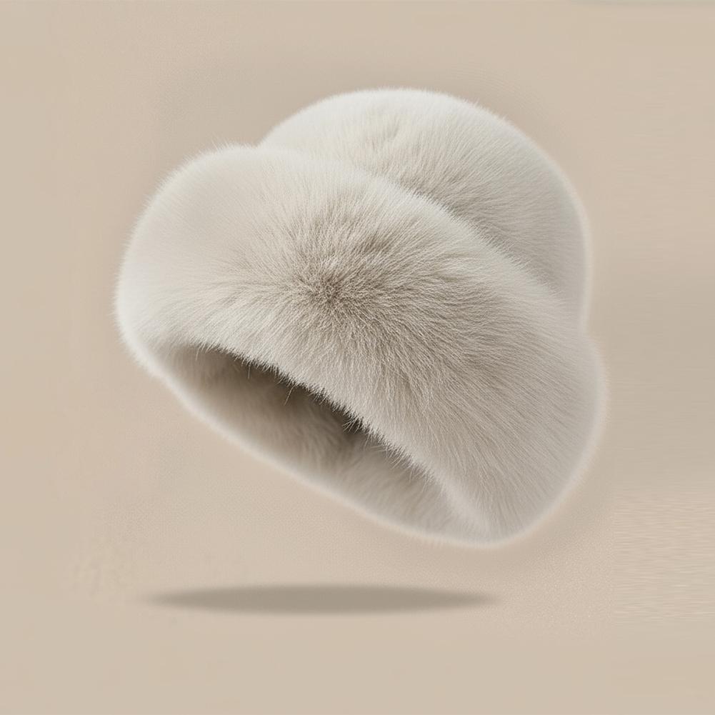 1Pc Winter Skiing Hat Women's Warm Hat with Thick Velvet Imitation Fur Fashion Fisherman's Hat Outdoor Windproof Ear Protection