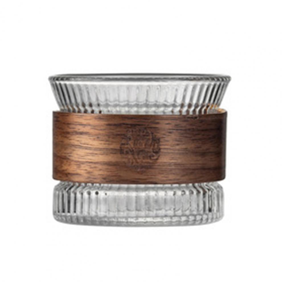 

130ml Tea Cup Japanese Style Transparent Glass Mug With Wood Enclosure Sake Cup Kung Fu Small Teacup Espresso Coffee Drinkware 130ml
