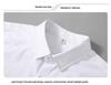Men's Summer Heavyweight White Short-Sleeve Cotton Shirt - Solid Color Casual Lapel Design