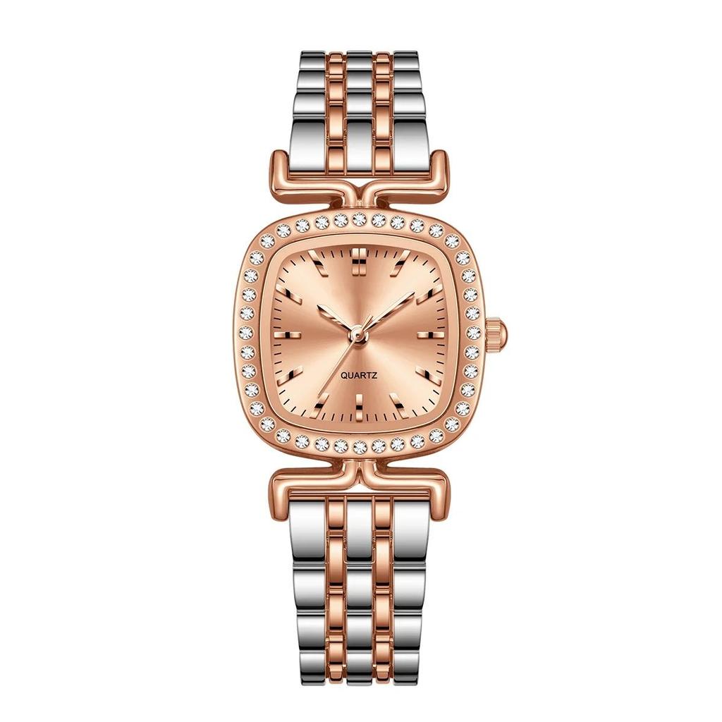Quartz Movement Watch for Women Lady Dress Casual Wristwatch Alloy Strap Brecelet Watches