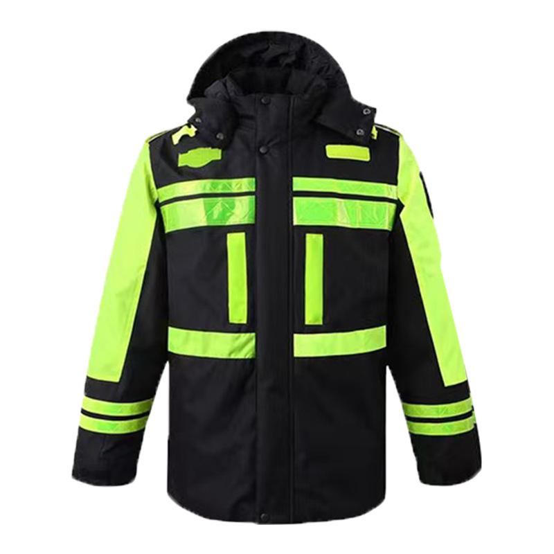 Reflective Raincoat Set for Traffic Duty and Flood Control - Men's Sanitation Labor Protection