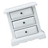 Miniatur Puppenhaus Nachttisch 1/12 Maßstab Weißer Nachttisch mit funktionalen Schubladen für Heim- und Büroausstellungsdekorationen