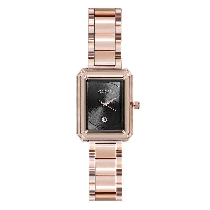 Retro Fashion Rectangular Workplace Temperament Watch New Calendar Quartz Waterproof Watch