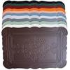 Imitation Leather Totem Dining Placemat Oil-Proof Waterproof Place Mat Retro Relief Table Mat for Kitchen Table Coffee Pad