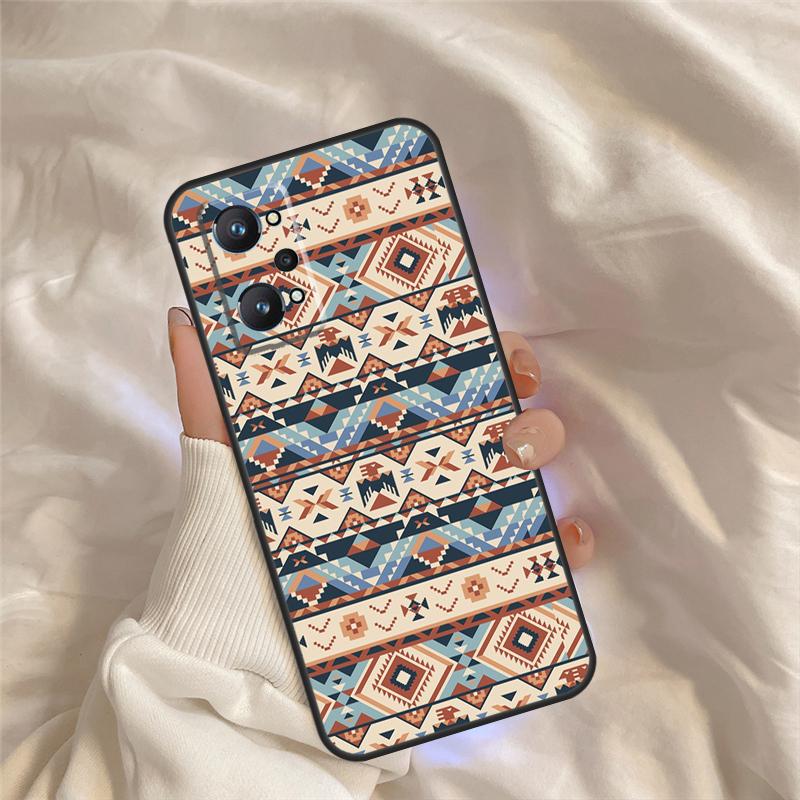 Native American Seamless Tribal Boho Case For Realme C75 C67 C63 C55 C51 C61 C53 C35 C65 C71 11 12 13 14 Pro Plus GT6 GT7 15 Pro