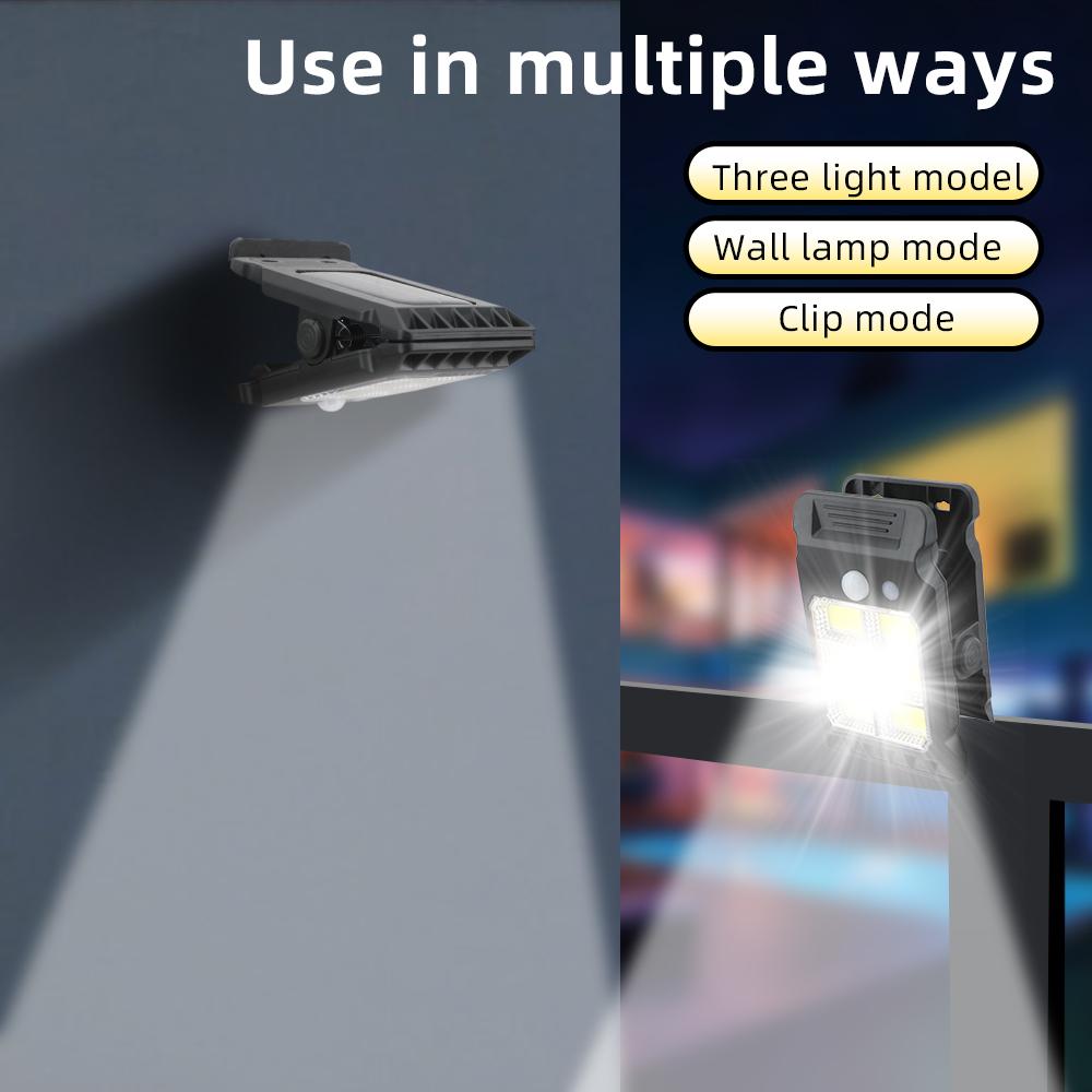 Outdoor Solar Motion Sensor Light High-Brightness LED Bulbs Clip-On/Wall-Mount Dual-Use Ideal for Courtyards and Gardens