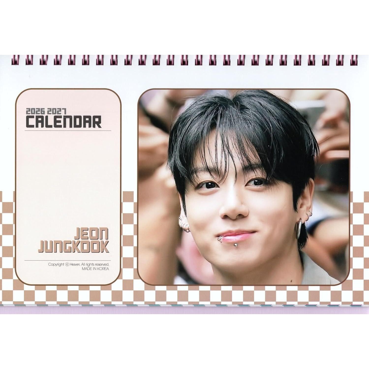 Jungkook goods desktop calendar (photo book pink calendar) years) + sticker set K-POP