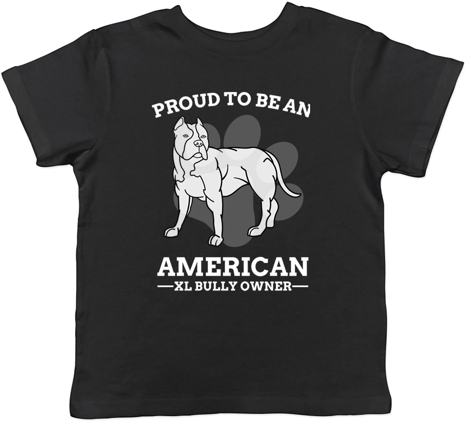 Proud American Bully XL Owner Kids T-Shirt Pitbull Lover Dog Pet Best Friend Boy 100