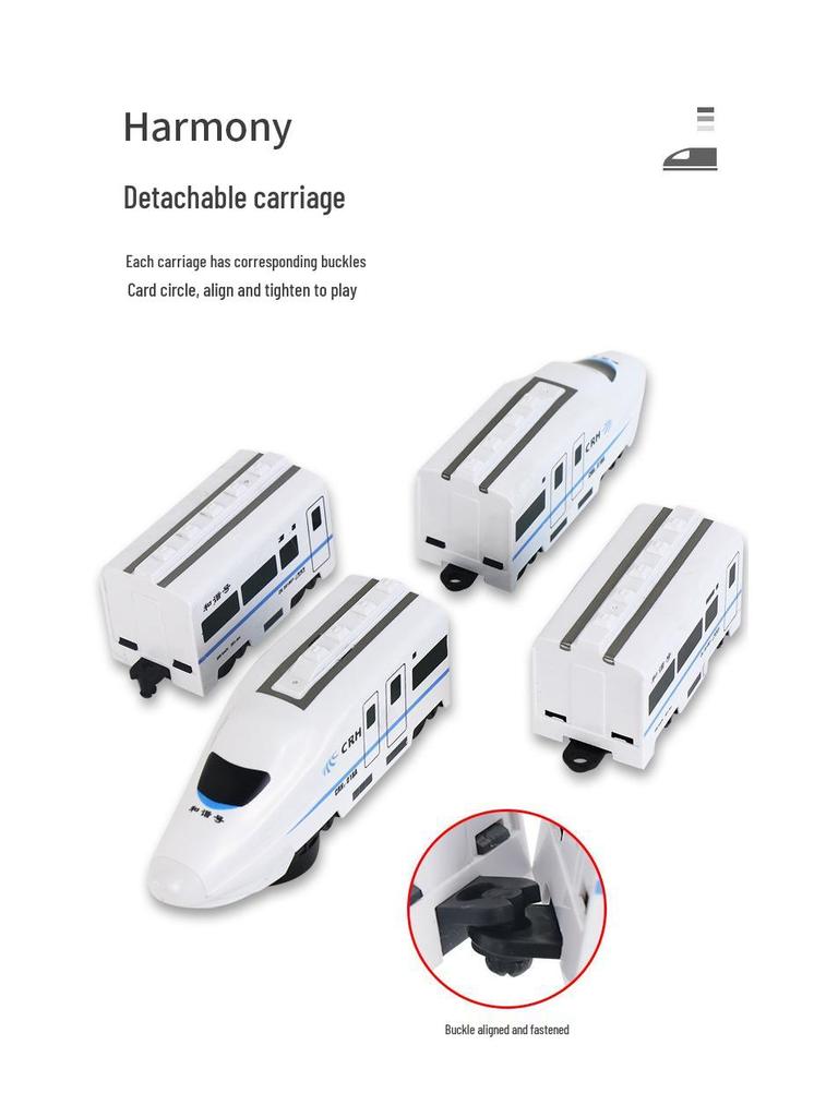 Brand Electric High-Speed Rail Harmony Train Toy with Sound Effects and Easy Assembly