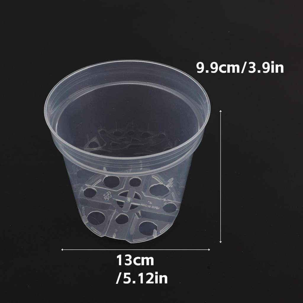 1/5Pcs Round Planter Pot Transparent Orchid Container Plastic Nursery DIY Planter Pot Seedling Cup Household Garden Supplies