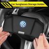 Car Sunglasses Storage Box Sun Visor Leather Eyeglass Case Interior Accessories For VW Scirocco Jetta Polo Tiguan Sharan Touran ze9