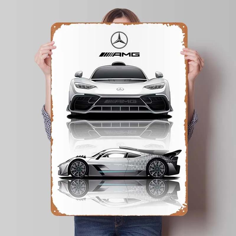 Sign Cars Poster Home Decoration Living Room Retro Metal Tin Sign Plaque for Garage Wall Art Decoration Interior