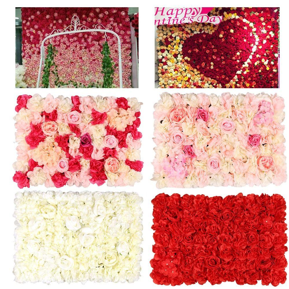 Painéis de Parede de Flores Artificiais 40x60cm Fáceis de Instalar Painel de Parede de Flores Casamento