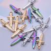 6pcs Mixed Stainless Steel Sword Charms For Jewelry Making/Materials To Make Bracelets Earrings Pendant Charm DIY Keychain Bulk