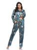 Loungewear für Damen im europäischen und amerikanischen Stil für Frühling und Herbst, bequemes Satin-Pyjama-Set, lässige 2-teilige bedruckte Homewear
