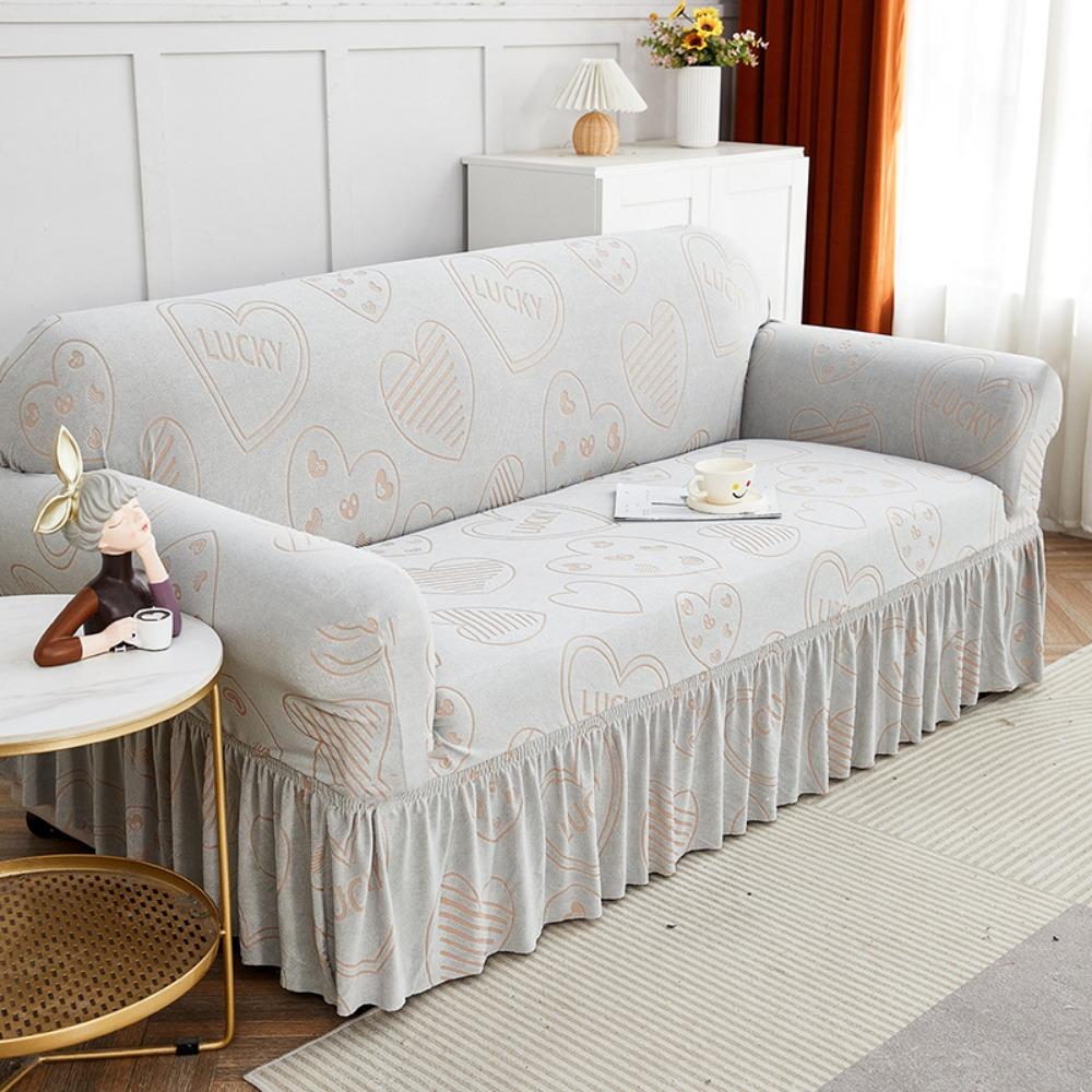 Thickened Skirt Jacquard Sofa Cover Full Coverage Universal Slip Proof Dustproof Sofa Cushion Cover