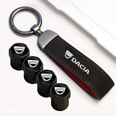 Dacia Car Tire Wheel Valve Caps Cover Car Key Chain Ring Keychain For Dacia Bigster Spring Duster Sandero Jogger Dokker Lodgy