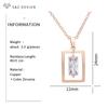 Fashion Temperament Rose Gold Color Rectangle Cubic Zirconia Pendant Necklace For Women Trendy Fine Jewelry