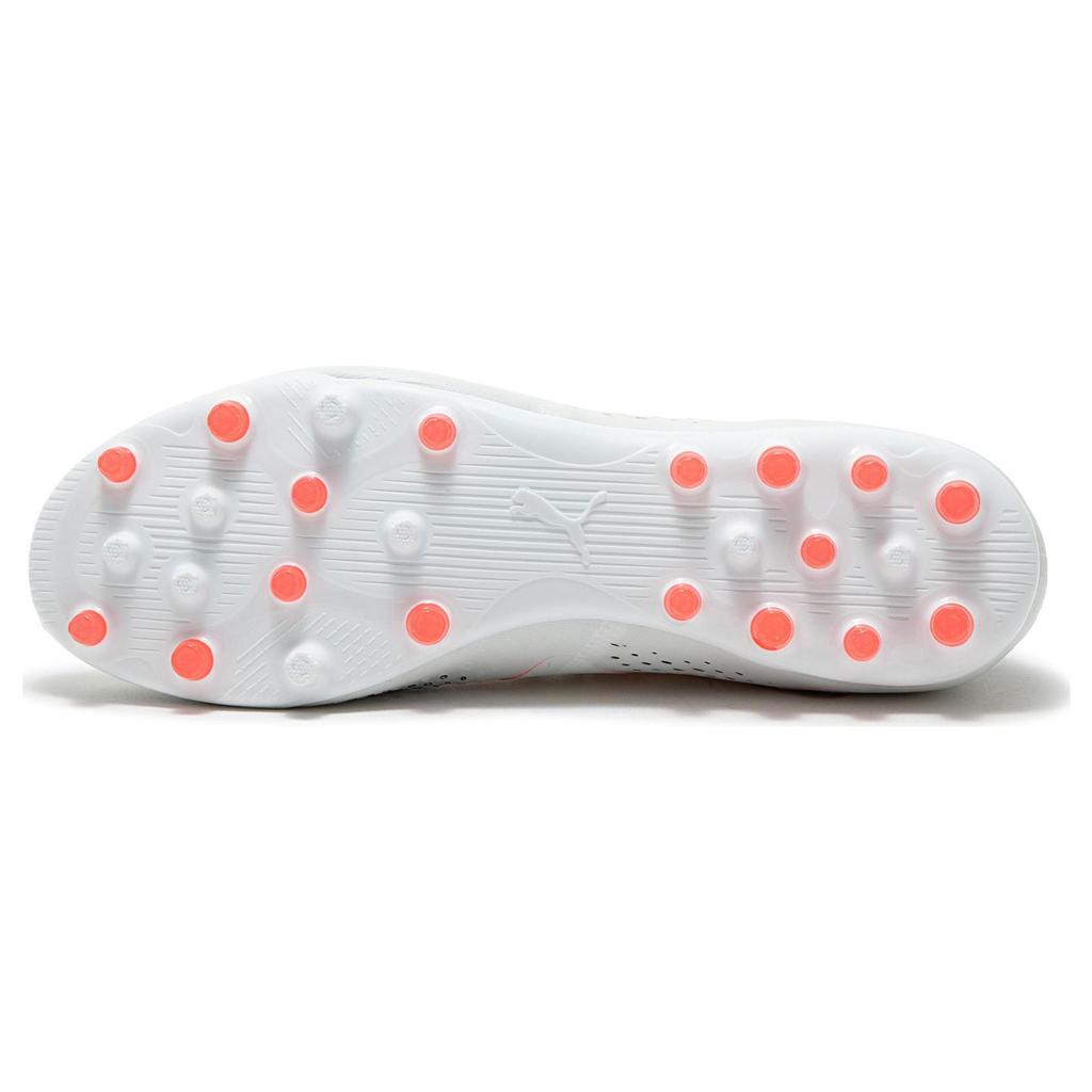 Puma Future Match Round Toe Lace-Up MG (Rubber Short Studs) Shock Absorption Soccer Shoes Men Soccer Shoes White Red 107373-01
