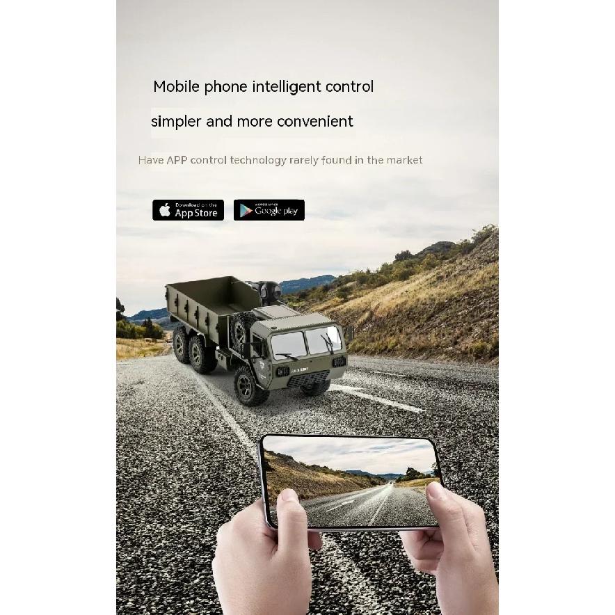 FY004A 45cm Rc Crawler Truck Remote Control Vehicle Model 6x6 Drive Optional Camera Toys for Boy Military Model Gift
