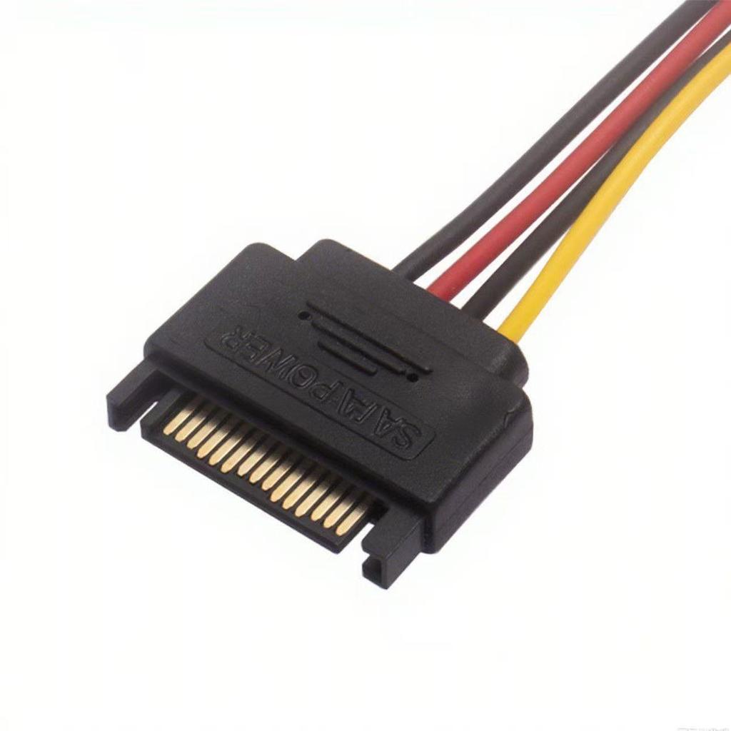 SATA Power Cable: 15P Male to 4-Pin Floppy Female