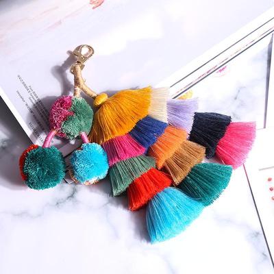 Bohemian Tassel Keychain: Hand-Woven Ethnic Pendant