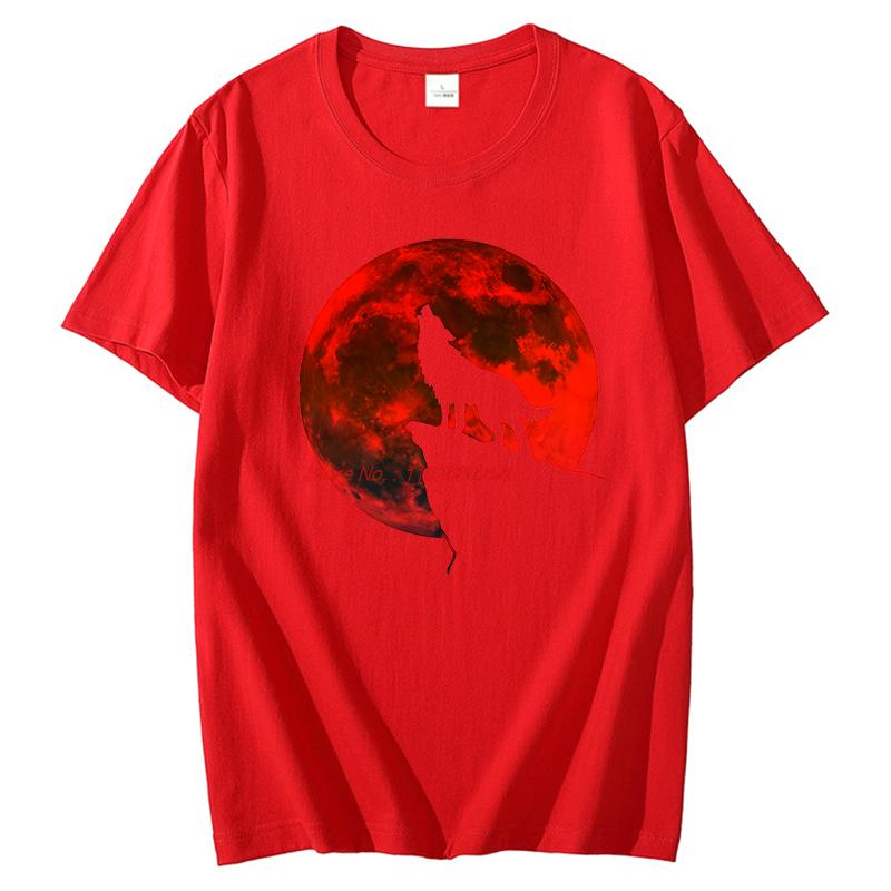 Howling Wolf Blood Moon Full Moon Shirts Graphic Tee Fashion For Unisex Tops Tshirt New Arrival Goods Short Sleeve Tee Unisex Clothes