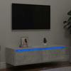 VidaXL TV Stand with LED Lights Concrete Grey 100X35.5x25 Cm, Hi-Fi Cabinet, Entertainment Center, TV Cabinet, Furniture 860241