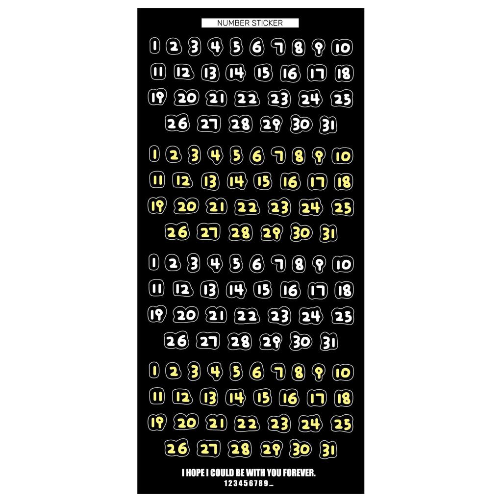 1 buc. Font drăguț pentru copii de desene animate Nr. 1 ~ 31 Autocolante de numere Calendar Planner Scrapbooking Jurnal Zi lunară Zilnic Oră Etichetă Decorare