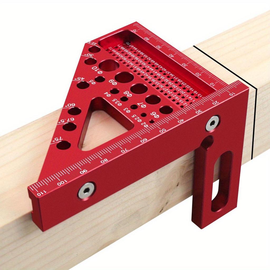 Carpenter's Set Square with Concealed Pins, Right Angle Measuring Square, Marking Ruler, Hole Ruler for Layout, Woodworking Tool