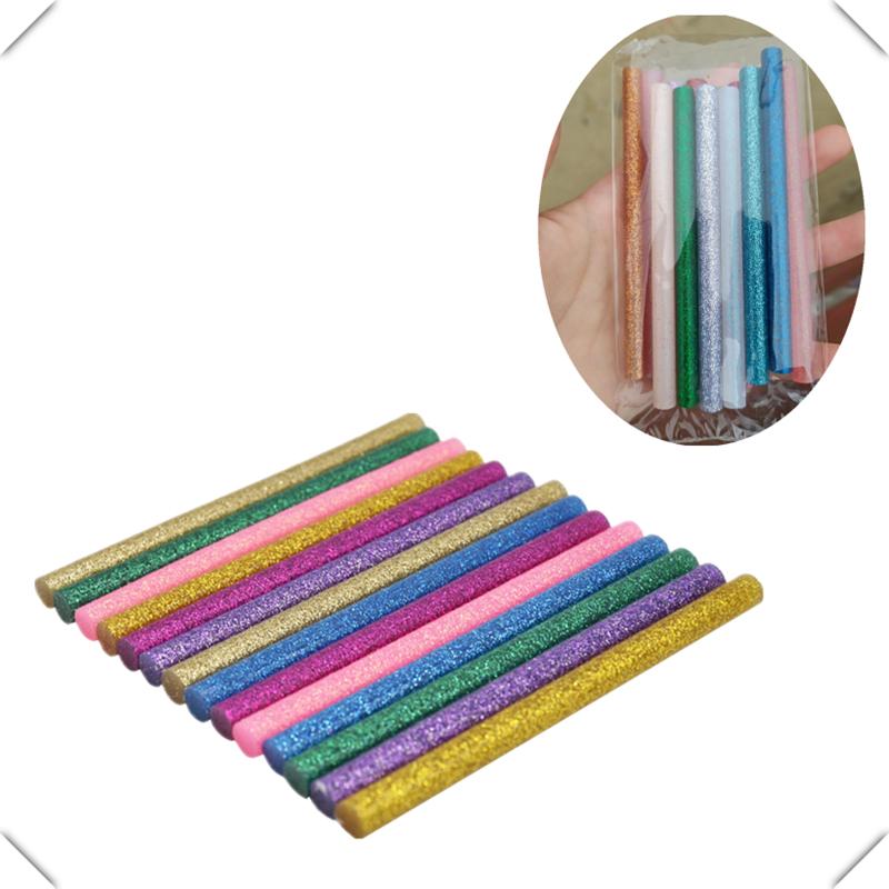 10/30 Pz Bastoncini di Colla a Caldo Colorati 7mm Adesivo Assortiti Bastoncini di Colla Glitter Professionale Per Pistola Elettrica per Colla Artigianato Riparazione