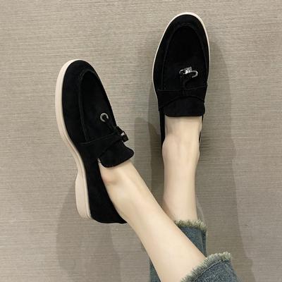Zapatos planos deportivos para mujer, tendencia primavera otoño, plataforma, mocasines de gamuza, zapatos casuales para mujer, zapatos antideslizantes para caminar