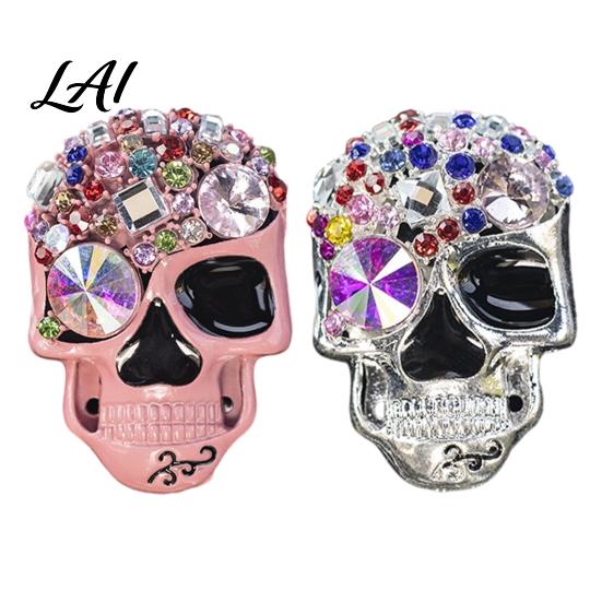 Sophisticated Car Vent Decor Bling Skull Clips Rhinestone Diffuser Clip Shiny Decorative Freshener Air Conditioner Decoration Funny Auto