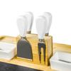 Bamboo Board for Cold Cuts, Cheeses and Snacks + Set of Knives and Forks As a Gift