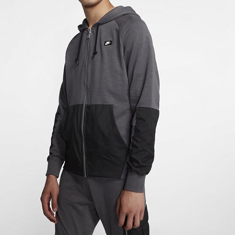 Nike Color-Block Running Hoodie with Drawstring Men Jackets Gray CI9585-021