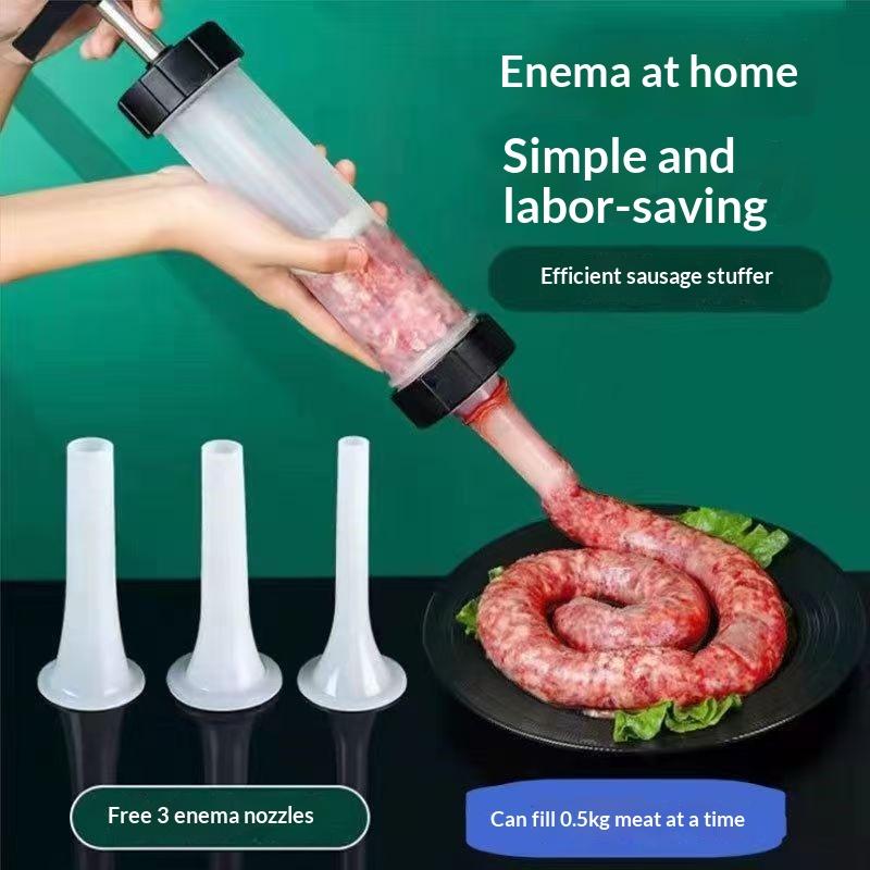 1 Set Manual Sausage Stuffer Compact Kitchen Meat Filler Machine Reusable Diy Handmade Meatball Maker Sausage Filling Tool