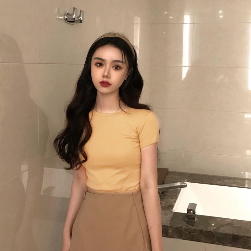 2025 Korean Letter Embroidery Slim Short-Sleeved T-Shirt - Women's Trendy Summer Top