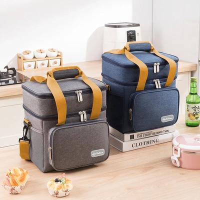 Taška na piknik Oxford Lunch Bag Velkokapacitní taška na piknik Izolovaná dvouvrstvá taška přes rameno s rukojetí Termo taška na oběd