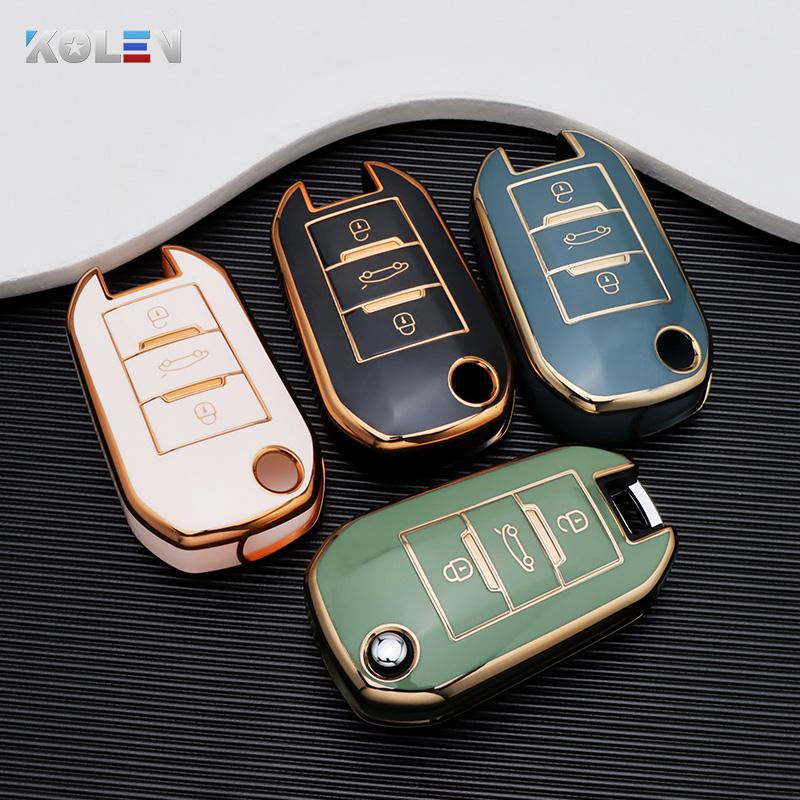 New Tpu Car Flip Key Case Cover Shell For Peugeot 208 3008 308 508 408 2008 307 4008 For Citroen C4 C3 C6 Cactus C8 Keyless Fob