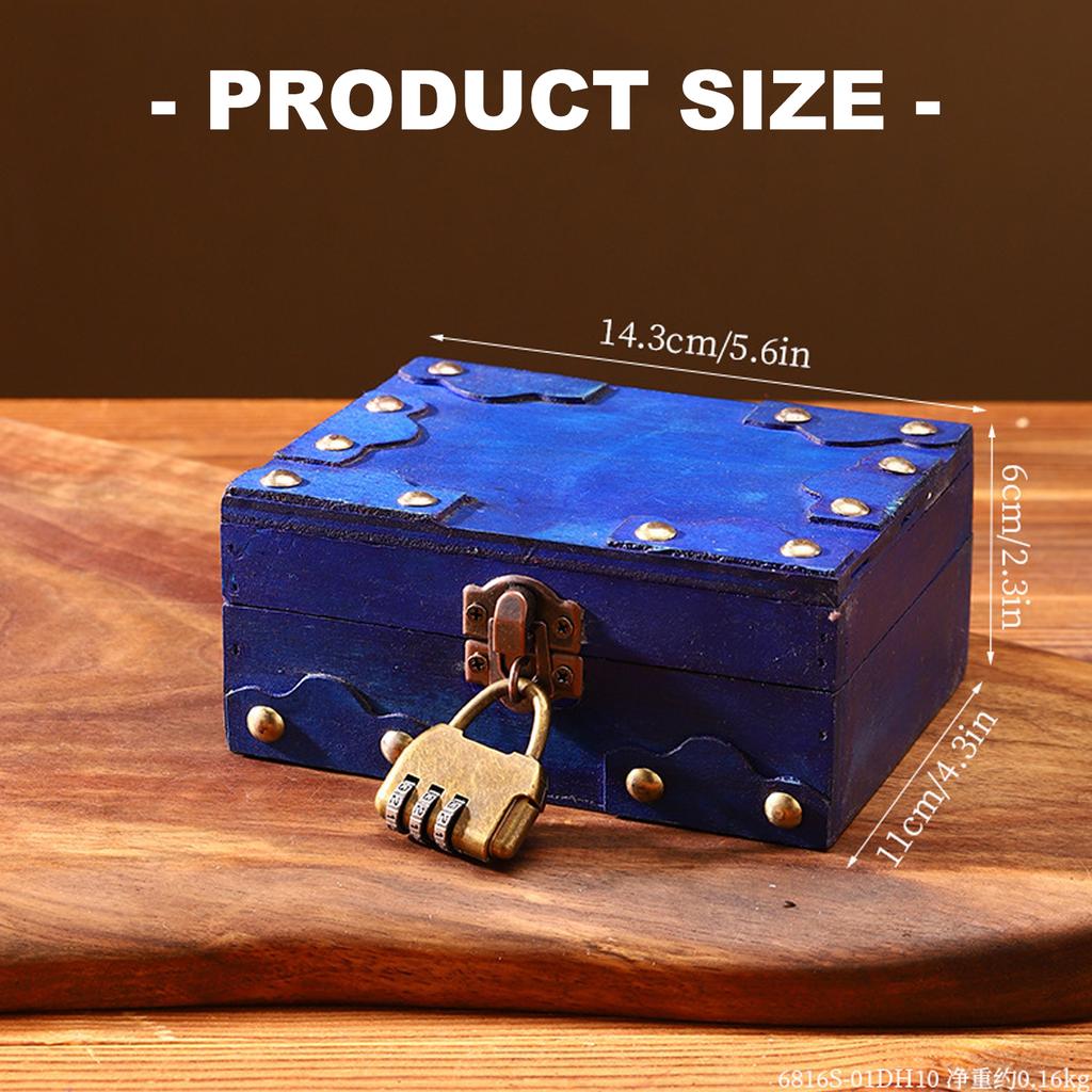 Rustics Wood Storage Box Featuring Lock Clasp For Secure Storage Of Valuables And As Home Decoration Items