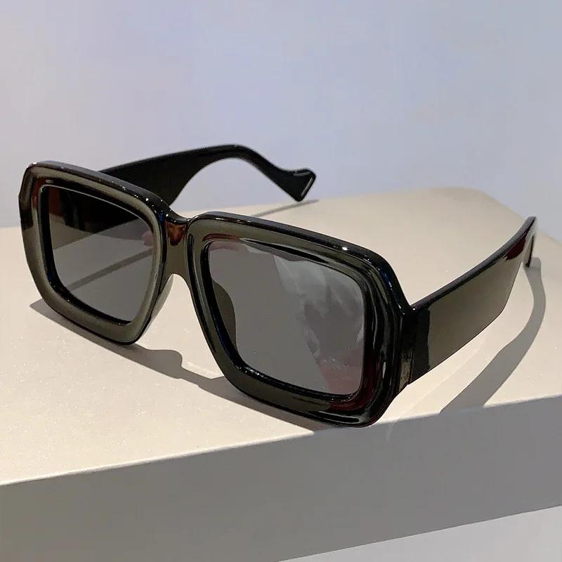 New Big Frame Square Chessboard Grid Sunglasses Women Men Luxury Brand Designer Vintage Pink Punk Shades UV400