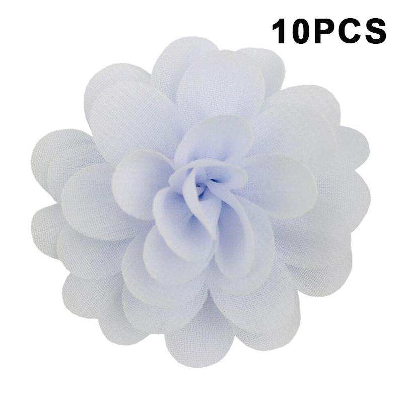 

10PCS 3.5CM Chiffon Flower Hair Bows Fully Lined Flower Tiny Hair Clips Fine Hair Girls For Infants Toddlers Set