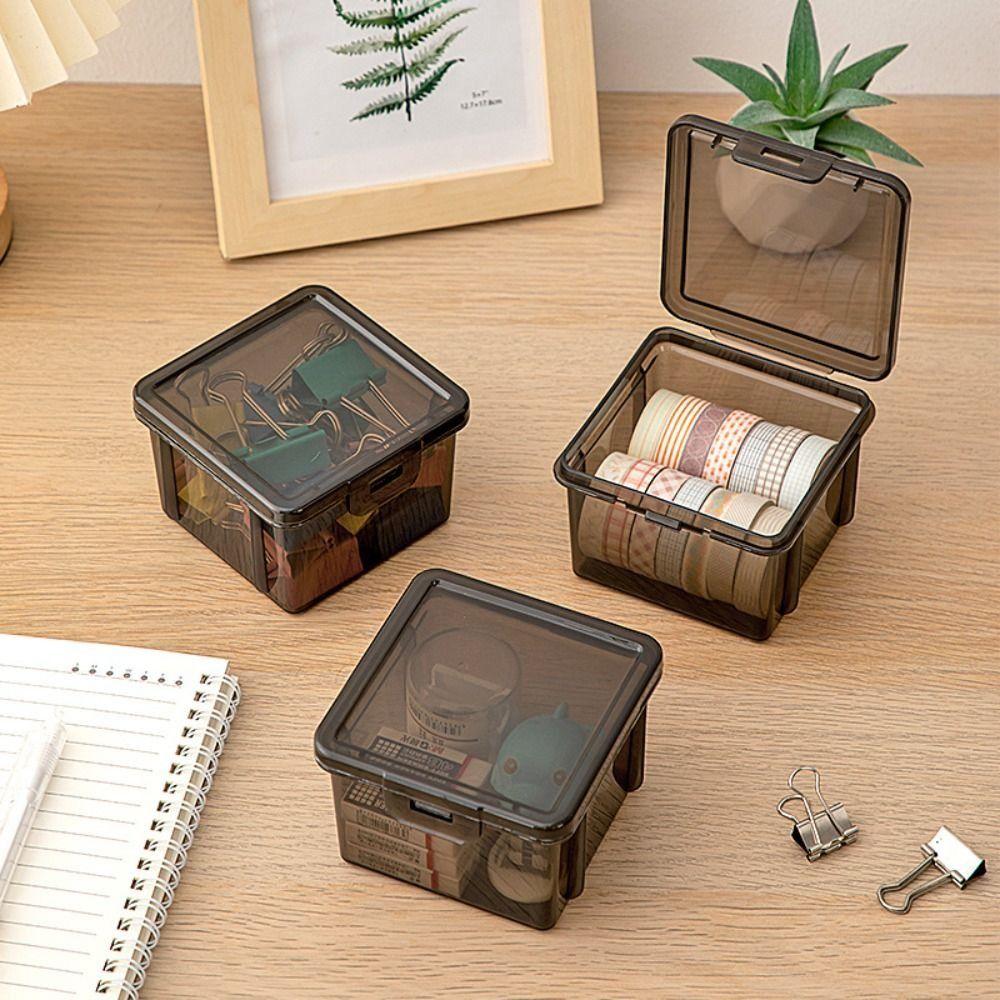 Plastic Pencil Case Transparent Black Stationery Storage Box Stationery Organizer  Students