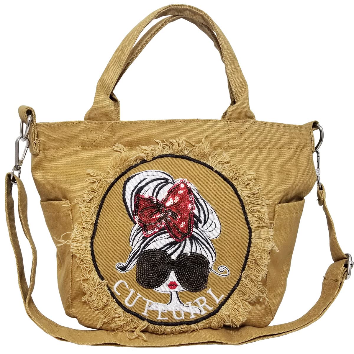 

Shoulder Bag Mini 2way Bag Small Crossbody Lightweight Handbag Tote Bag Denim [DIVA Rose] Women s (Camel)
