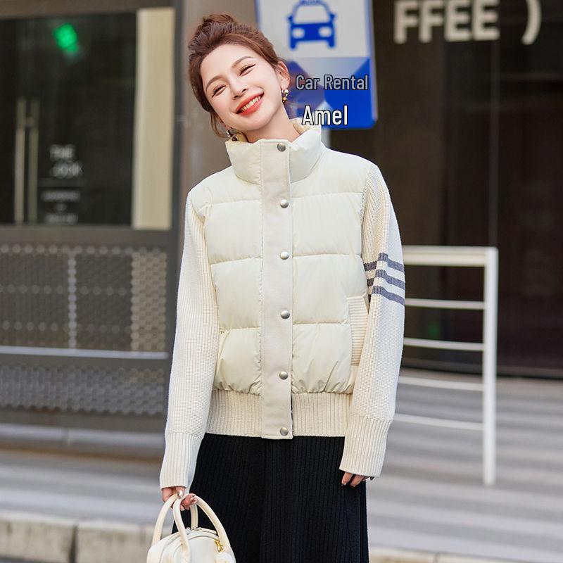

Women s High-End Winter Chenille Cotton Stand-Up Collar Knit Jacket XL 62.5-70kg